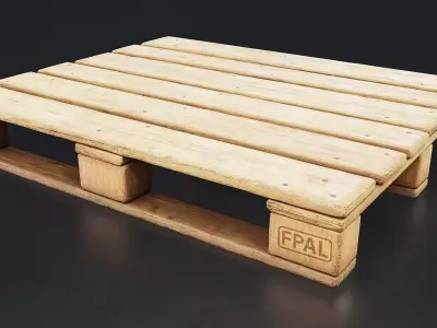 Wooden Euro Pallet 3D Model Low-poly 3D model