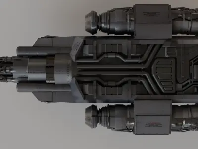 Dystopian Sci-Fi Military Speeder 3D model