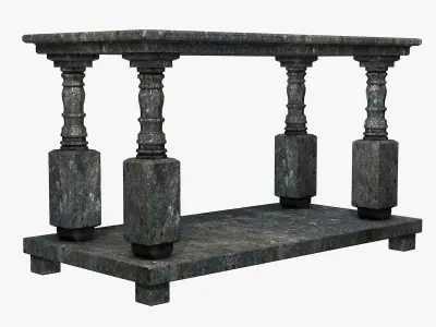 Ancient Black Stone Table Low-poly 3D model