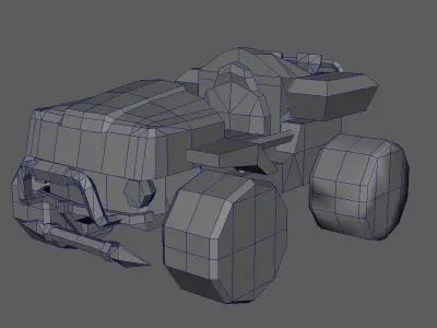 Low poly car model off road vehicle Free low-poly 3D model