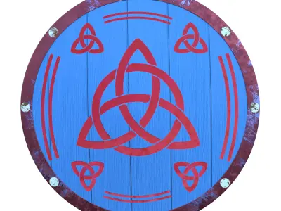 Stylized Viking Celtic Triquetra Shield 3D Model PBR Armor Low-poly 3D model