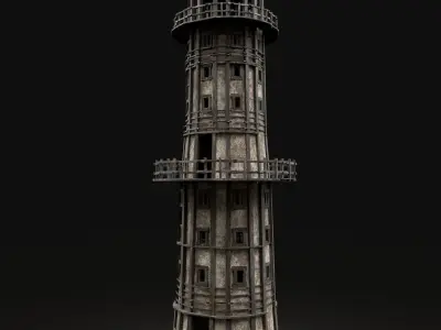 ENTERABLE HIGH TOWER WATCHTOWER COLLECTION BUILDINGS 3D Model Pack