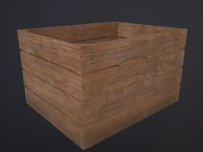 Wooden box Low-poly 3D model get