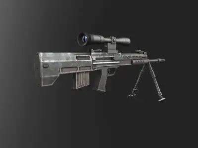 QBU 88 Sniper Rifle  Low-poly 3D model