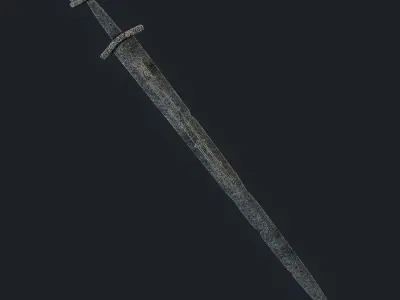 Viking Sword Inlaid Low-poly 3D model