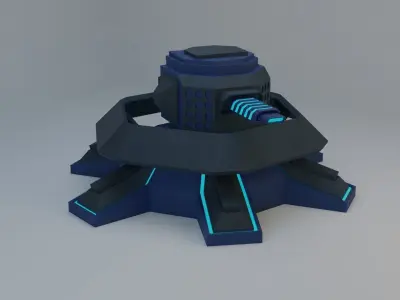 Sci-Fi Plasma Turret Free low-poly 3D model