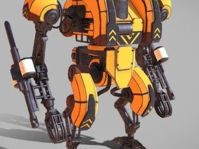light-assault-mech Low-poly 3D model
