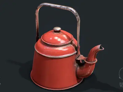 Old Teapot Low-poly 3D model