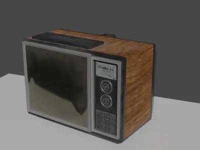 Retro television CHAYKA-74 Low-poly 3D model