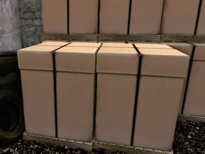 Palette Stack 3d Model - Low Poly  Low-poly 3D model