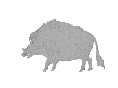Wild Boar Creature 3D Model  Rigged Game Ready Fantasy Animal Low-poly 3D model