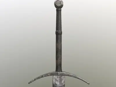 Bastard Sword Low-poly 3D model Low-poly 3D model