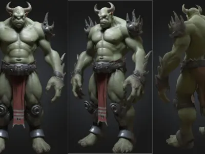 Ogre Warrior Sci-Fi Warlord Low-poly 3D model