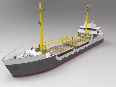 Cargo Ship Historical Low-poly 3D model