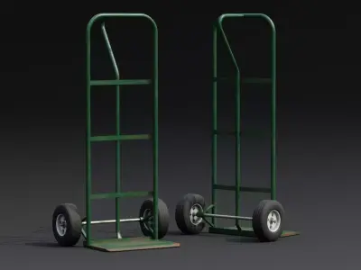 Hand Truck Low-poly 3D model 4