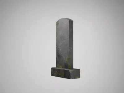 Old Mossy Gravestone Monument Low-poly 3D model