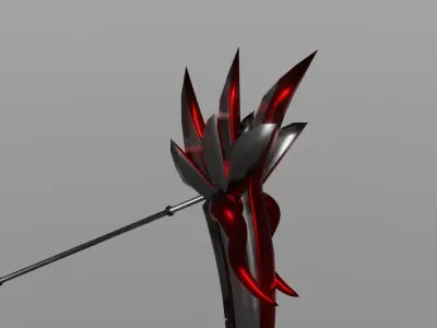 Crimson Winged Scythe Low-poly 3D model