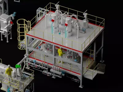 Industrial Processing Plant Equipment Pack Low-poly 3D model