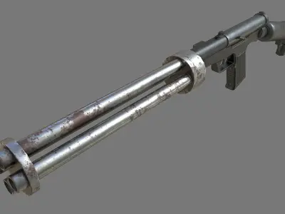 SMG-60 Minigun PBR Low-poly 3D model