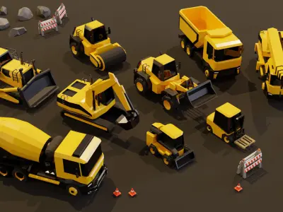 Builder Asset  Low-poly 3D model