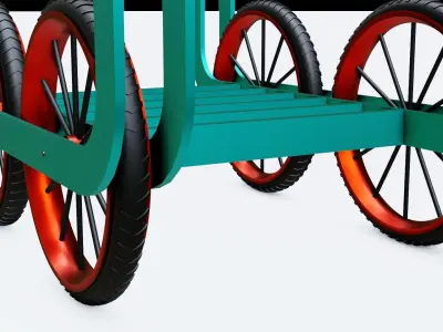 wooden cart or wooden kart modelling  3D model