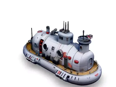 SciFi Hovercraft Exploration Vessel Low-poly 3D model