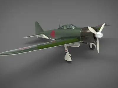 Mitsubishi A6M Zero 3D model 2