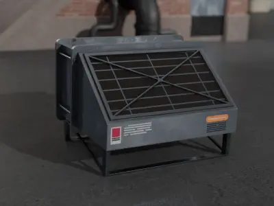Air Conditioner Unit and Refrigeration Machine Game Ready Low-poly 3D model 5