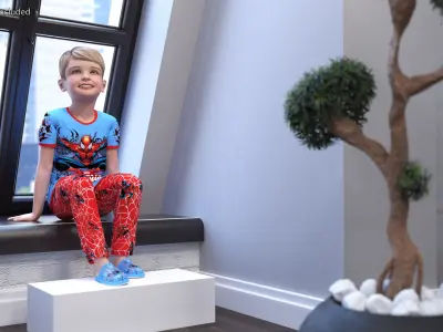  Child Boy Home Style Rigged 