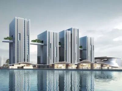 3Dmax fashion city commercial square building 109 3D model