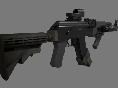 Tactical AK47 Low-poly 3D model