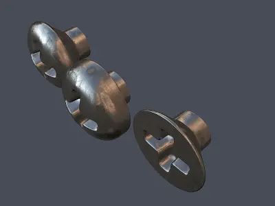 Collection of screws nuts and bolts 3D model
