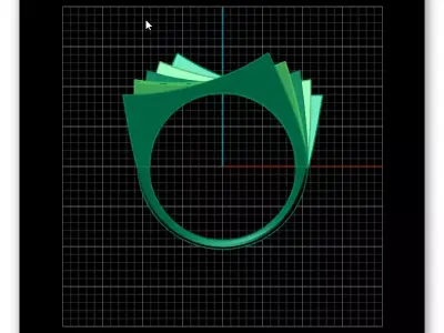 bypass gold ring 3 part 3D print model buy