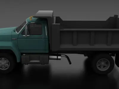 F-Series F-800 Dump Truck 1980 Low-poly 3D model