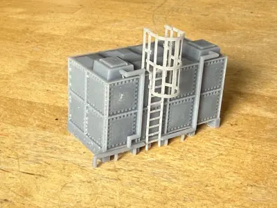 Model Railway Modern Depot 16000 Litre Water Tank 3D print model