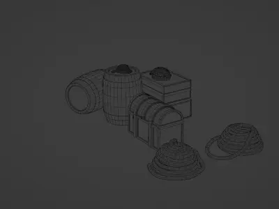treasure chest Low-poly 3D model 15