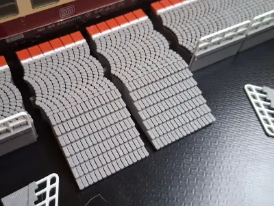 Single Edge Platform side stairs 1-87 FDM color 3D print model
