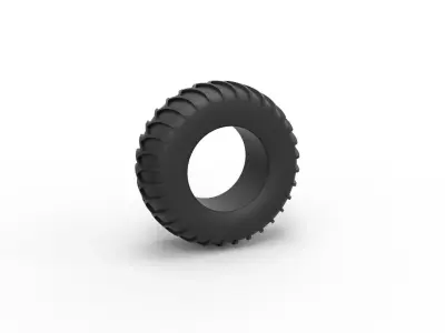Tire for sand and snow 3 Scale 1 to 25 3D print model