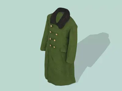 Chinese Style Military Overcoat Low-poly 3D model
