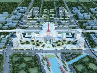 railway station 3D model 4