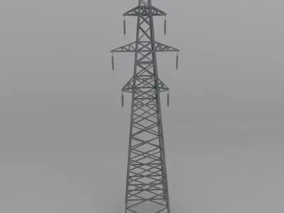 Column Power Lines 2 Low-poly 3D model