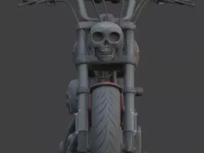 Demon-Possessed Gothic Chopper 3D Model Low-poly 3D model