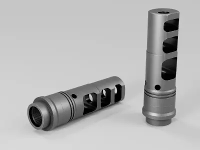 SFMB-338 SOCOM Muzzle Brake Suppressor Adapter Low-poly 3D model get
