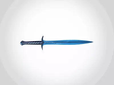 Runic Blue Steel Sword - Fantasy Weapon 3D Model Low-poly 3D model