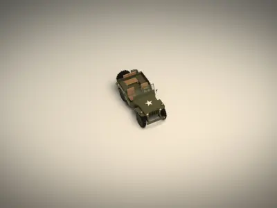 Low Poly Military Jeep 01 Low-poly 3D model