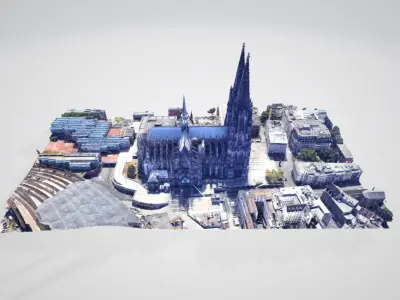 Cologne Cathedral - Kolner Dom  - Low-poly 3D model