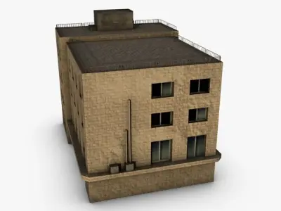 Low poly building 3D model