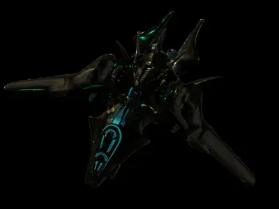 Peguin aircraft spaceship Low-poly 3D model