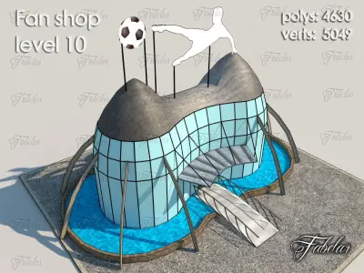Fan Shop Low-poly 3D model 5