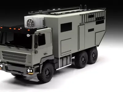 Military Style OffRoad Motorhome RV Low-poly 3D model